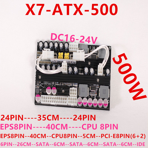 New PSU Board For PICO-BOX Digital DC-ATX DC 12-24V 24PIN Wide Voltage Dual Input High Power 500W Power Supply X7-ATX-500 ► Photo 1/6