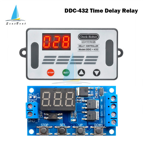 DC 5V-30V DDC-432 Dual MOS Time Delay Relay Trigger LED Digital Delay Controller Cycle Time Timer Delay Switch Module 12V 24V ► Photo 1/6