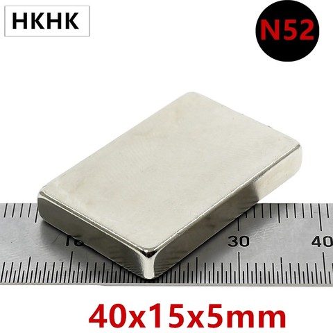 10/20PC N52 40x15x5 mm Super Strong Sheet Rare Earth Magnet Thickness 5mm Block Rectangular Neodymium Magnets 40mm x 15mm x 5mm ► Photo 1/6