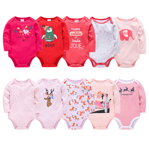 Long Sleeve Bodysuit Baby Girl Clothing 5PCS 3PCS Knitted Cotton New Born Baby Boy Bodysuits Ropa bebe Newborn Clothes Body bebe ► Photo 1/6