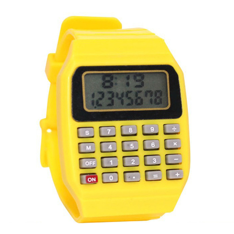 Handheld Pocket Calculator Watch Unsex Silicone Multi-Purpose Date Time kids Electronic Wrist Calculator Watch Exam Tool ► Photo 1/1