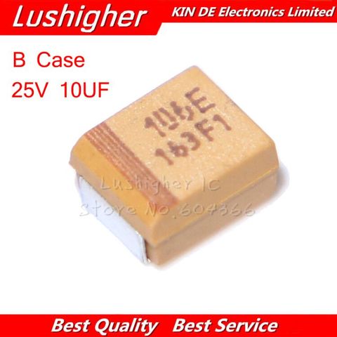 10pcs Type B CASE 25V 10uf 106 106E SMD 3528 Tantalum Capacitor ► Photo 1/2