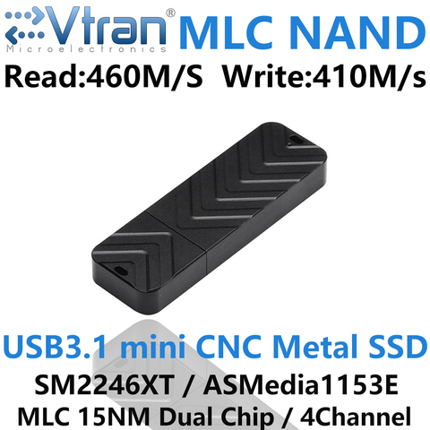 EVTRAN MINI Metal SSD USB3.0 MLC Flash Drive USB 3.1 Pendrive External Solid state disk 128GB 256GB 512GB Memory Stick MLC NAND ► Photo 1/6