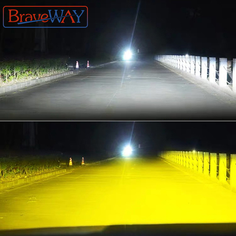 BraveWay 3000K+6500K H1 H3 H8 H9 H11 LED Headlight Kit for Car H7 LED Canbus HB3 9006 HB4 LED Bulbs 12V 24V 12000LM Fog Lights ► Photo 1/6