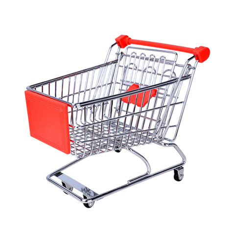 Mini Shopping Carts Toy Cart Simulation Miniature Shopping Cart Storage Pretend Play Toys Handcart Toy Baby Trolley for Kids ► Photo 1/6