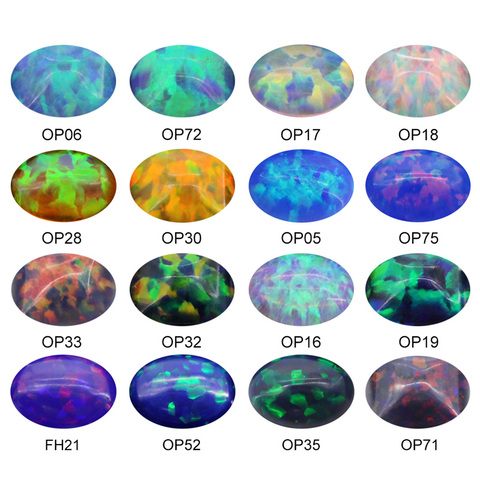 Opal Loose Lab Created Gems Oval Shape Flat Base Cabochon Opal Stones Semi-Precious Gems Beads For Jewelry Making 3x5mm-7x9mm ► Photo 1/6