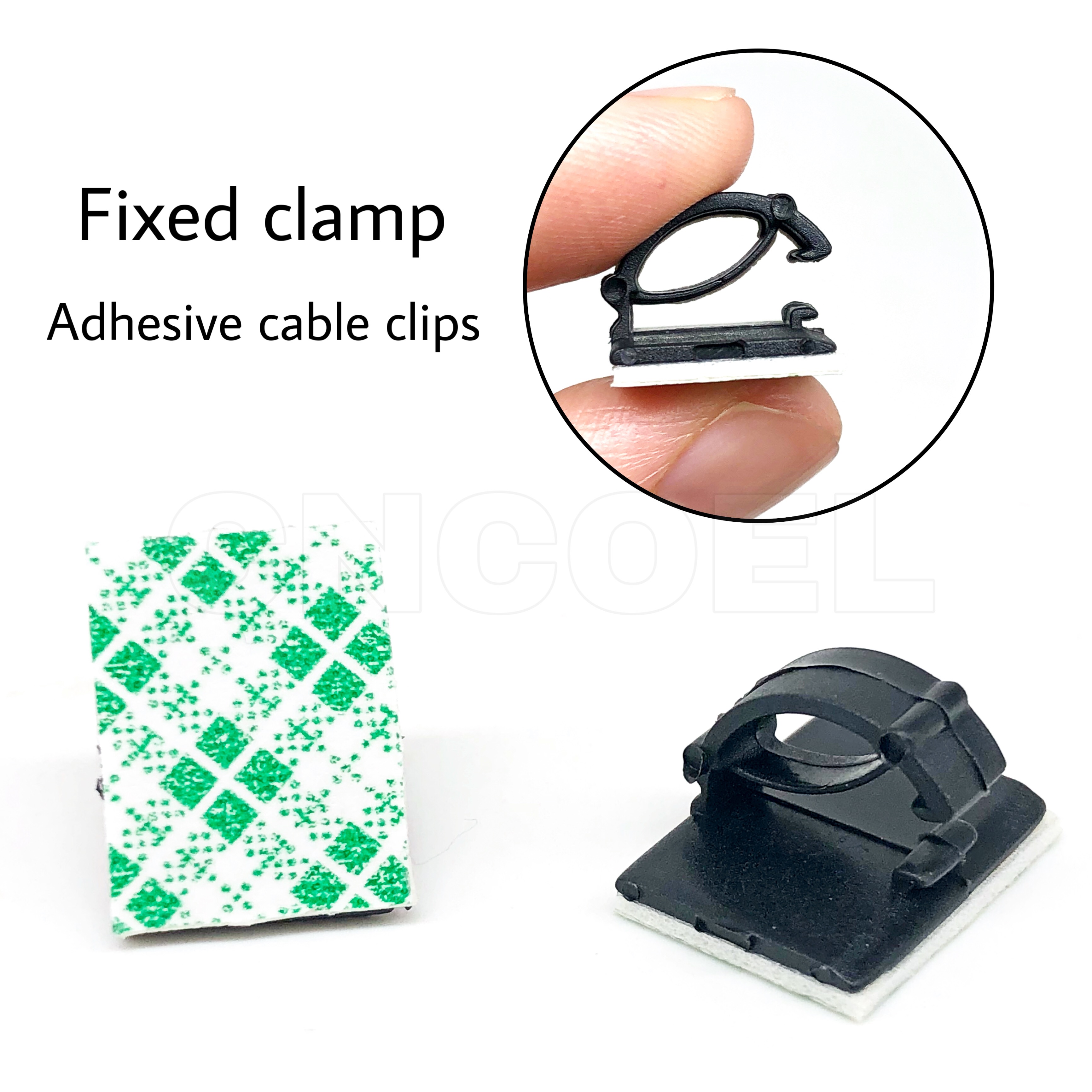 20Pcs Self-adhesive Car Wire Clip Fixer Holder Cable Holder Rectangle Plastic Mount Clamp Network Office Cable ► Photo 1/6