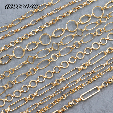 assoonas C54,18K gold chain,diy chain,jewelry accessories,jewelry making,hand made,jewelry findings,diy accessories,1m/lot ► Photo 1/6