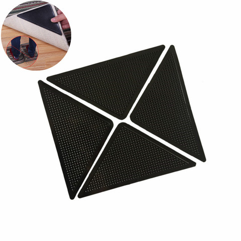 4Pcs Home Floor Rug Carpet Mat Grippers Self-adhesive Anti Slip Tri Sticker Reusable Washable Silicone Grip Car Perfume Pad ► Photo 1/6