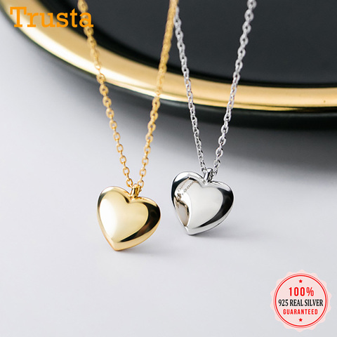 Trustdavis 925 Sterling Silver Fashion Romantic Heart Pendant Short Necklace For Women Wedding Party Fine S925 Jewelry DA1303 ► Photo 1/6