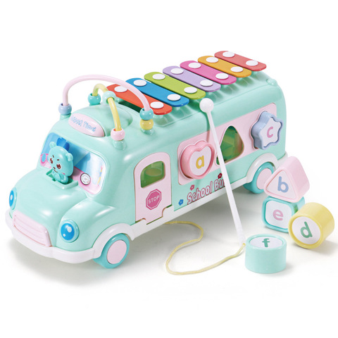 Plastic Xylophone Bus Car Music Instrument Toy for Children from 1 to 3 Kids Education Toddler Mobile Toy for Boys Girls ► Photo 1/6
