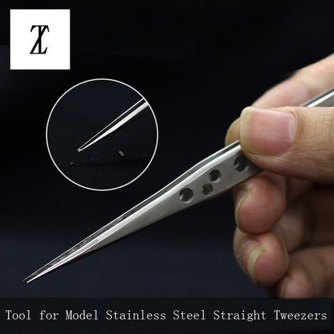 Model Making Tools Gundam Military Model Stainless Steel Antistatic Tweezers Straight Head Non-slip Tweezer ► Photo 1/5