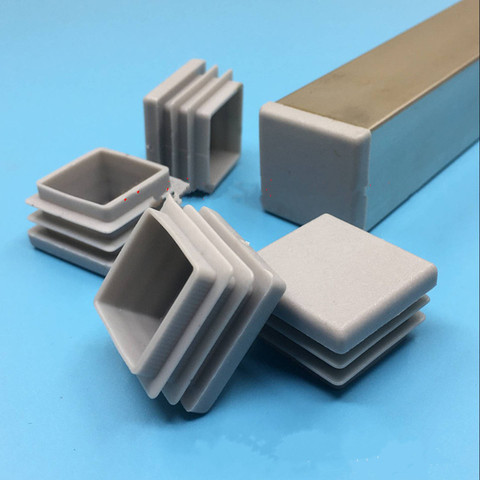 10pcs Gray inner plug Dust cover Plastic square tube Pipe Blanking End Cap Bung For Furniture chair table Steel Leg Protector ► Photo 1/6