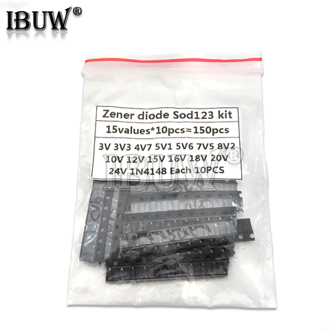 15values*10PCS=150PCS KIT SOD-123 1206 0.5W Zener diode SMD package igmopnrq ► Photo 1/2