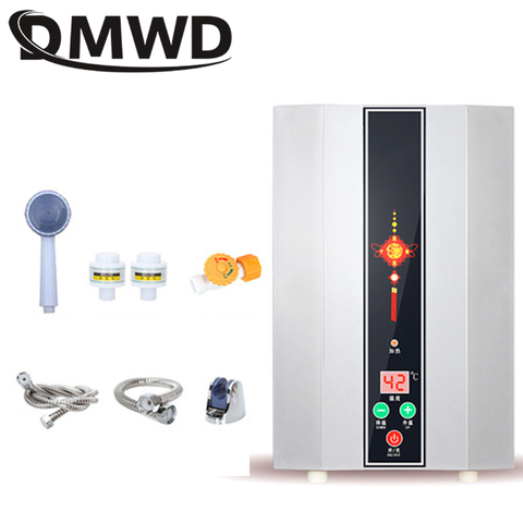 DMWD 5500W Instant Electric Mini Tankless Water Heater Instantaneous Watering Heating Faucet Shower Kitchen Bathroom LED Display ► Photo 1/4