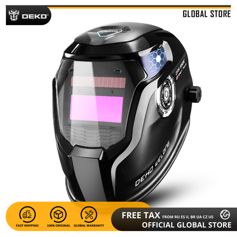 Global DEKO DNS-550E Solar Power Auto Darkening Welding Helmet Welder Lens Mask 92*42cm Larger View Area for TIG MIG MMA Grind ► Photo 1/6