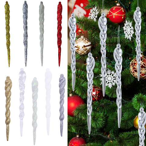 5pcs Simulation Ice Xmas Tree Hanging Ornament Fake Icicle Props for Winter Party New Year Navidad Christmas Decoration Supplies ► Photo 1/6