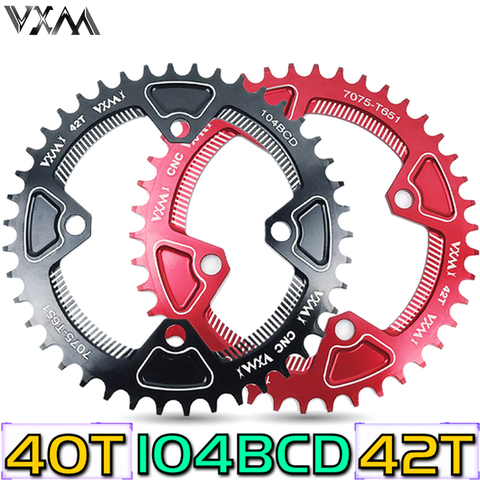 VXM Round Narrow Wide Chainring Mountain bike bicycle 104BCD 40T 42T crankset Tooth plate Parts 104 BCD Chainwheel Bicycle Parts ► Photo 1/6