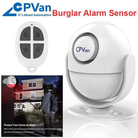 CPVAN Motion Sensor Alarm 125dB Wireless Infrared Home Security System PIR Motion Detector Alert with Remote Control ► Photo 1/6