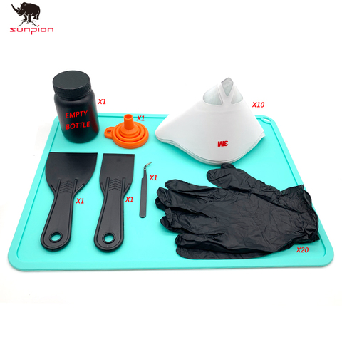 3d printer DLP SLA dedicated Accessories 1pcsSilicone mat +10pcs Silicon Funnel Disposable Mat +  Resin Special tool shovel ► Photo 1/6