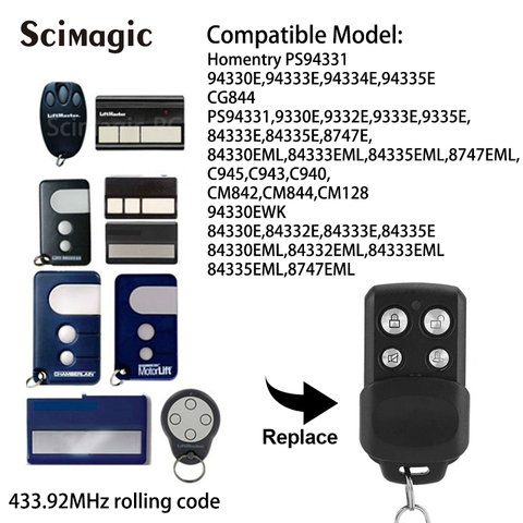 Replacement Remote Control For Chamberlain Liftmaster Motorlift 94335e  ML700 ML750 ML850 LM5580 LM600 gate opener ► Photo 1/6