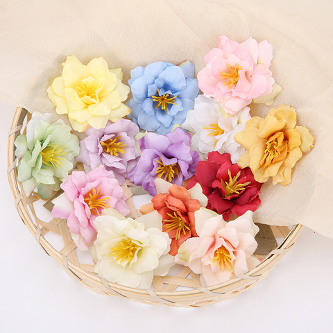 10PCS 5.5cm Artificial Flower Head Silk Rose Orchid For Wedding Decoration Party DIY Wreath Gift Scrapbooking Craft Fake Flower ► Photo 1/6