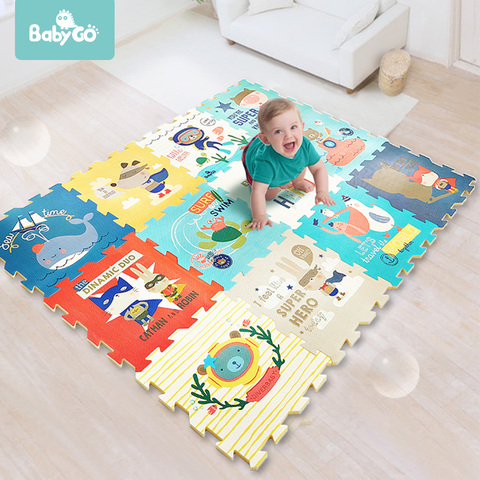 BabyGo PE Foam Play Mat Baby Thickened Tasteless Crawling Pad Children Kids Living Room Cartoon Non-Slip Play Game Floor Mat ► Photo 1/6