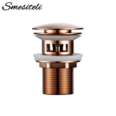 Smesiteli Bathroom Bath Pop Up Drain Stopper Rose Gold Polished Anti-Corrosion Durable With OverFlow Hole Basin Sewer Plug ► Photo 1/6