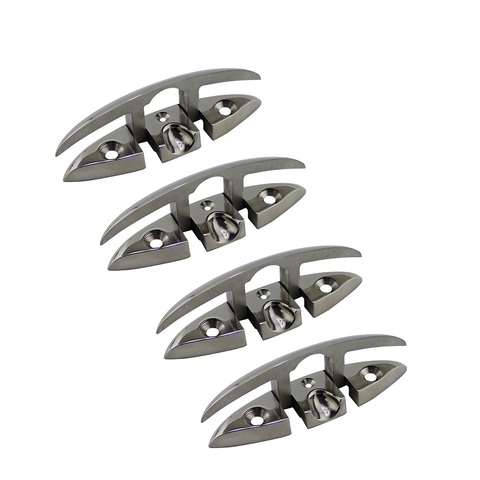 4PCS Stainless Steel Cleat Marine Hardware Foldable Boat Cleats Folding Deck Mooring Cleat Boat Accessories Parts ► Photo 1/6
