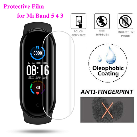 5Pcs Hydrogel Protective Film for Mi Band 5 4 3 Protection Film Cover Screen Protector for Xiaomi Band 4/5/3 Not Tempered Glass ► Photo 1/6