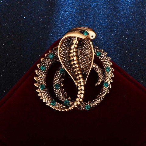 New Original Personality Retro British Metal Pins Cobra Snake Brooch Jewelry Luxury Lapel Pin Badge Brooches for Men Accessories ► Photo 1/6