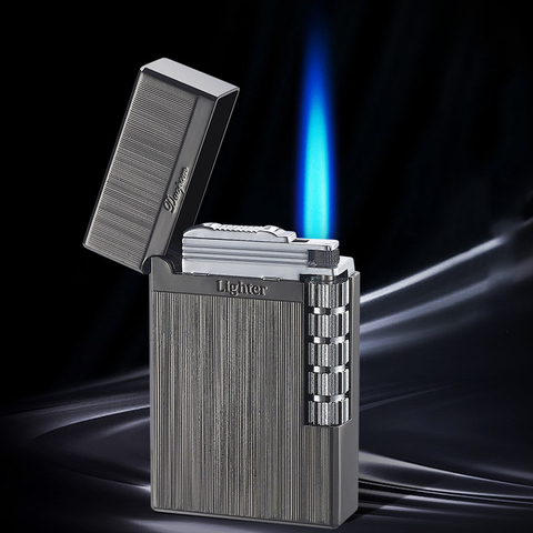 The New Gas Lighter Metal Mini Torch/Turbo Lighter Flints Sideslip Cigarette Lighters Cigar Smoking Accessories Gadgets for Men ► Photo 1/6