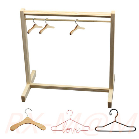 Doll Wooden Clothes Rack Garment Organizer Hangers for Dolls Handbag Clothes ► Photo 1/6