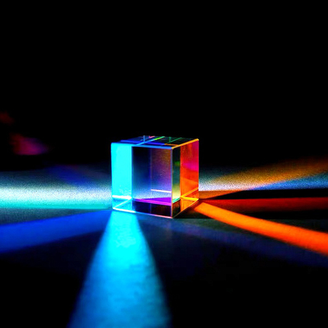 Dichroic Glass Cube Prism12.7mm Optical Color Prisms Laser Cube for Decorating  Birthday Gift  Rainbow Glass Beam Combiner ► Photo 1/6