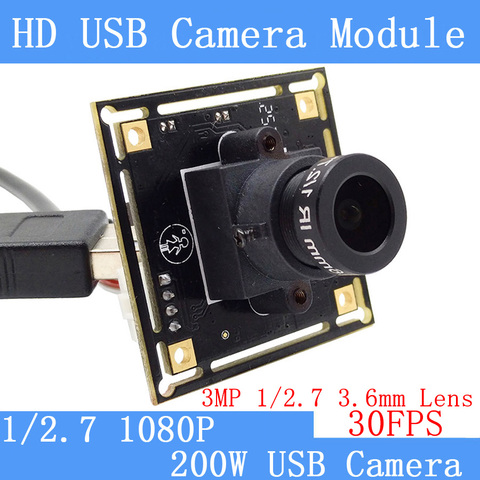 PU`Aimetis Surveillance Camera 1080p Full Hd MJPEG 30fps High Speed OV2710 Mini CCTV Android Linux UVC Webcam USB Camera Module ► Photo 1/6