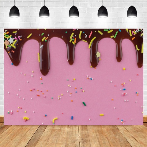 Pink Backgrounds For Photography Ice Cream Cake Birthday Party Love Baby Newborn Portrait Photo Backdrops For Photography ► Photo 1/6