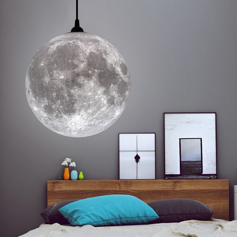 3D Print Pendant Moon Lights Novelty Creative Moon Atmosphere Night Light Lamp Restaurant/Bar Hanging Lighting Pendant Lamp ► Photo 1/6