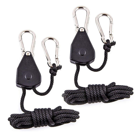 With Cla Light Adjustable Reinforced Hangers Hanging Ratchet Pulley Grow Duty Rope Pulley Duty Clip Plant Grow Ropes ► Photo 1/6