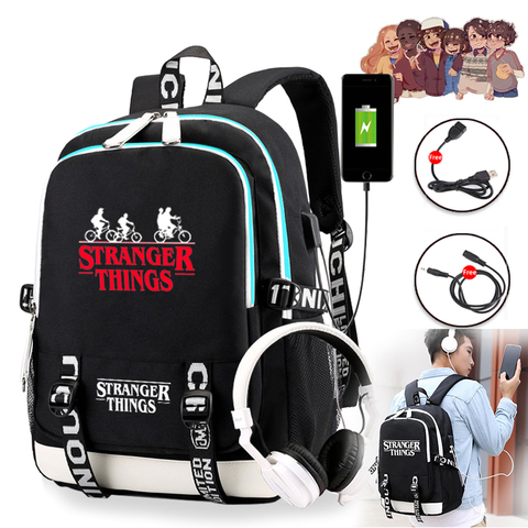 Stranger Things 3 Multifunction USB Charge School Bags Students Boys Girls Rucksack Laptop Backpack for Teenagers Travel Bags ► Photo 1/6