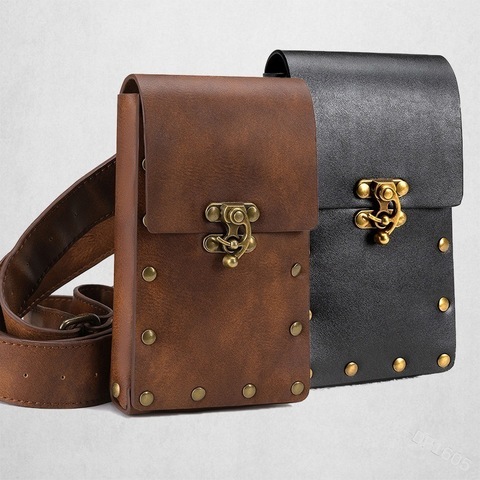 Medieval Renaissance Waist Ring Belt waist pouch bag Costume For Women Men Viking Knight Pirate Cosplay Leather Retro pockets ► Photo 1/6