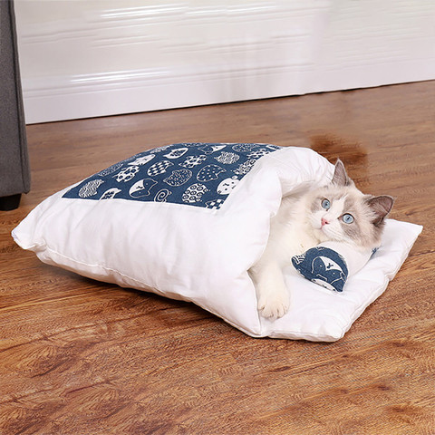 Removable Dog Cat Bed Cat Sleeping Bag Sofas Mat Winter Warm Cat House Small Pet Bed Puppy Kennel Nest Cushion Pet Products ► Photo 1/6