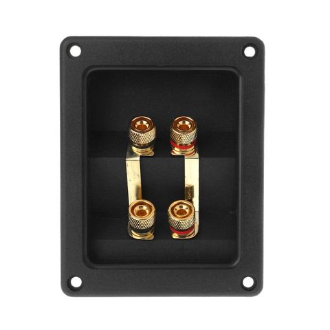 Terminal Cup Connector 266 Parts Express Binding Posts Gold Banana Jacks Recessed Bi-Amp Speaker Box Black QX2B ► Photo 1/6