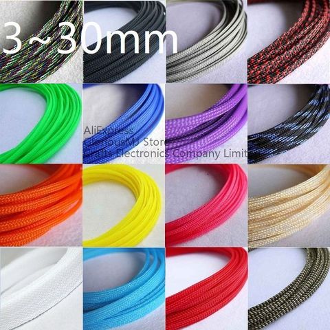 Braided Soft PP Cotton Yarn + PET Expandable Sleeving Cable Wire Sheath  4mm-12mm