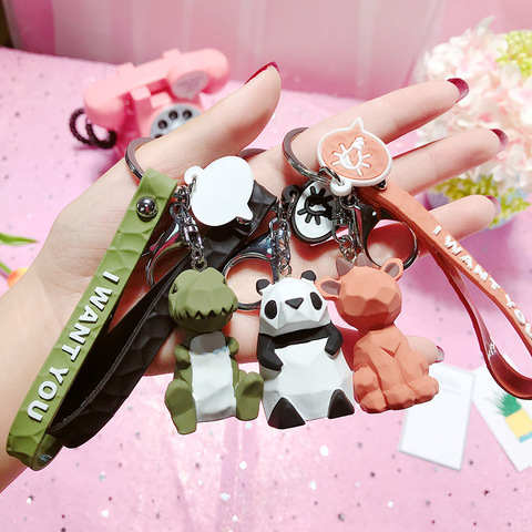 2022 Woman Fashion Cute Rabbit Keychain Cat Dinosaur Key Chain Man/Kids Cartoon Key Ring Creative Car Bag Phone Keychains ► Photo 1/6