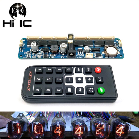 6-Bit Glow Clock Motherboard Core Board Control Panel Remote Control Universal in12 in14 in18 qs30-1 Nixie Digital LED Clock ► Photo 1/4