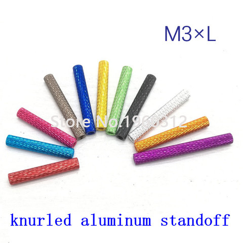 10pcs M3*10/15/20/25/30/35/40 colourful knurled aluminum standoff spacer Stud Fastener for RC Multirotors ► Photo 1/3