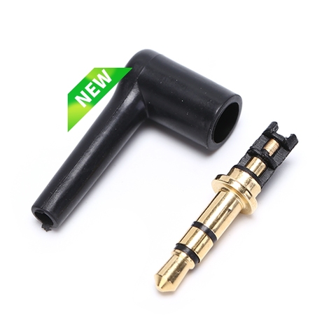 2Pcs/lot 90 Degrees 3.5mm stereo headset plug jack 3 4 pole 3.5 Gold Plated Black Audio Plugs Jack Adaptor Connector ► Photo 1/6