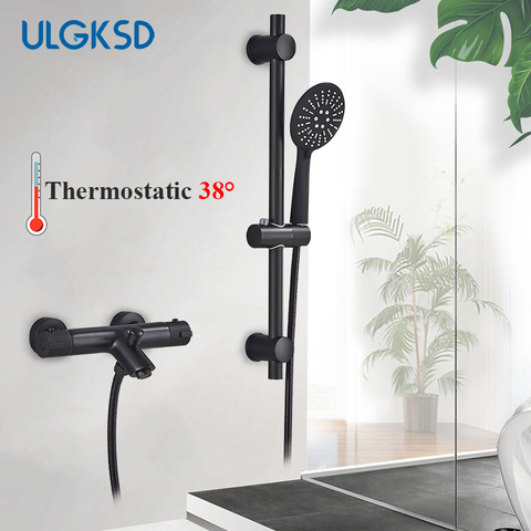 Chrome Thermostatic Bathtub Faucet Bathroom Hot Cold Mixer Tap Wall Mounted Bath Shower Faucets Handdshower Robinet Baignoire ► Photo 1/6