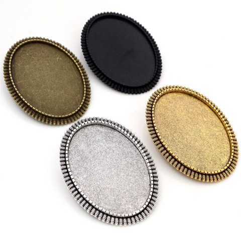 New Fashion 5pcs 30x40mm Inner Size 4 Colors Plated Pin Brooch Fashion Style Base Setting Pendant Tray ► Photo 1/6