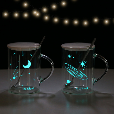Luminous Glass Water Cup Very Beautiful Milk Breakfast Cup Household Flower Tea Cups Coffee Cups ► Photo 1/5